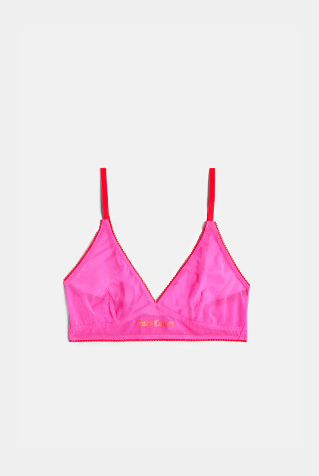 PINK GLO MESH SCALLOP EDGE TRIANGLE BRA