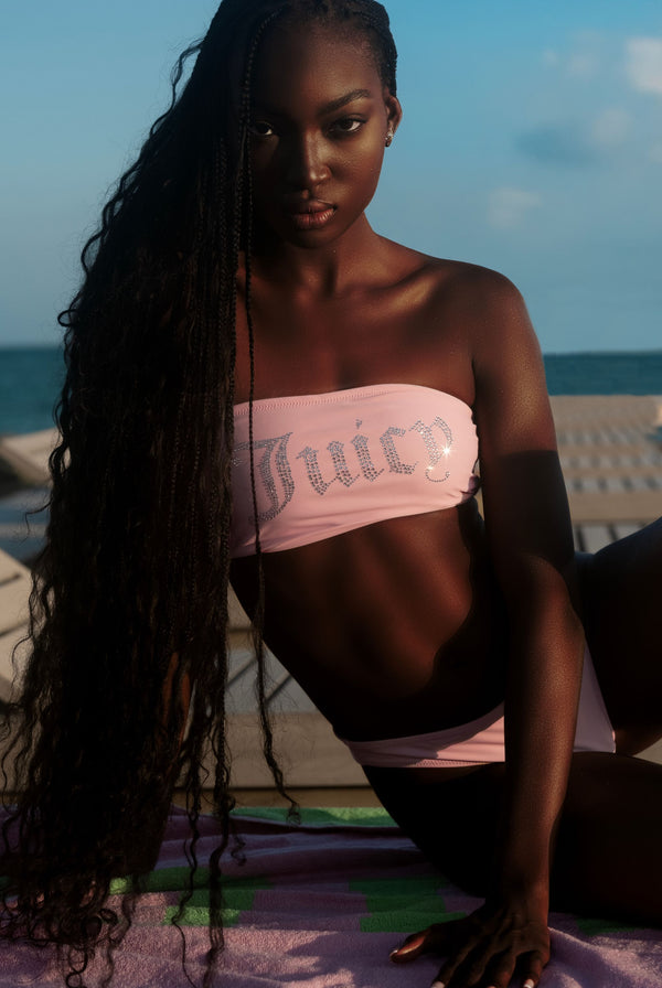 JUICY PINK DIAMANTÉ BANDEAU BIKINI