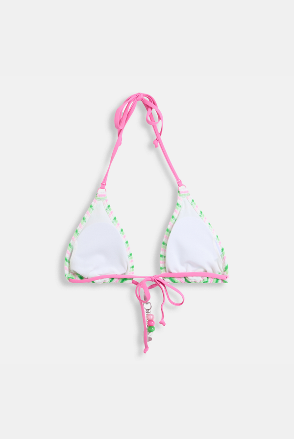 Displays the island green Roxy and juicy Couture Terry triangle bikini top 