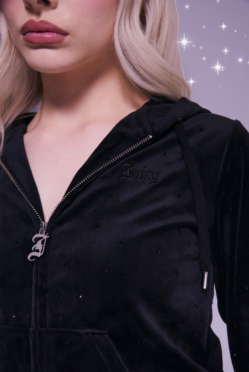 DISNEY | BLACK ALL OVER DIAMANTÉ HOODIE