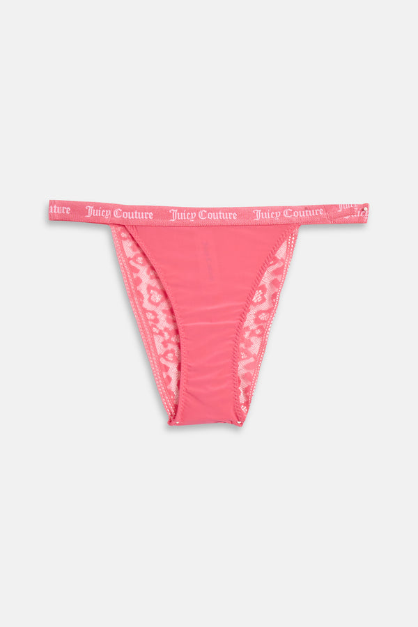 3 Pack Of Leopard Lace Thongs