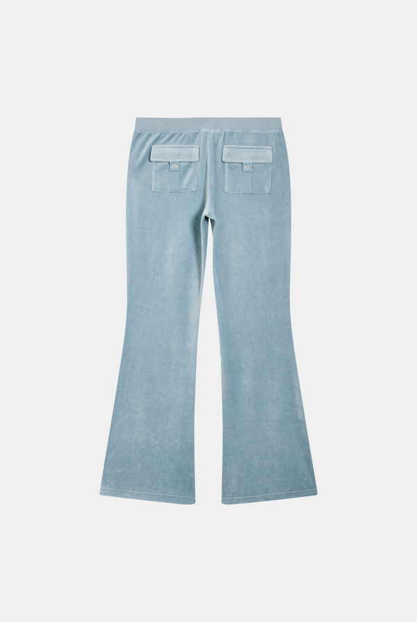 DUSK BLUE PALM CREST ULTRA LOW RISE BAMBOO VELOUR HERITAGE BOTTOMS