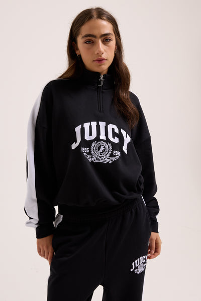 BLACK COLLEGE CREST TRACK TOP