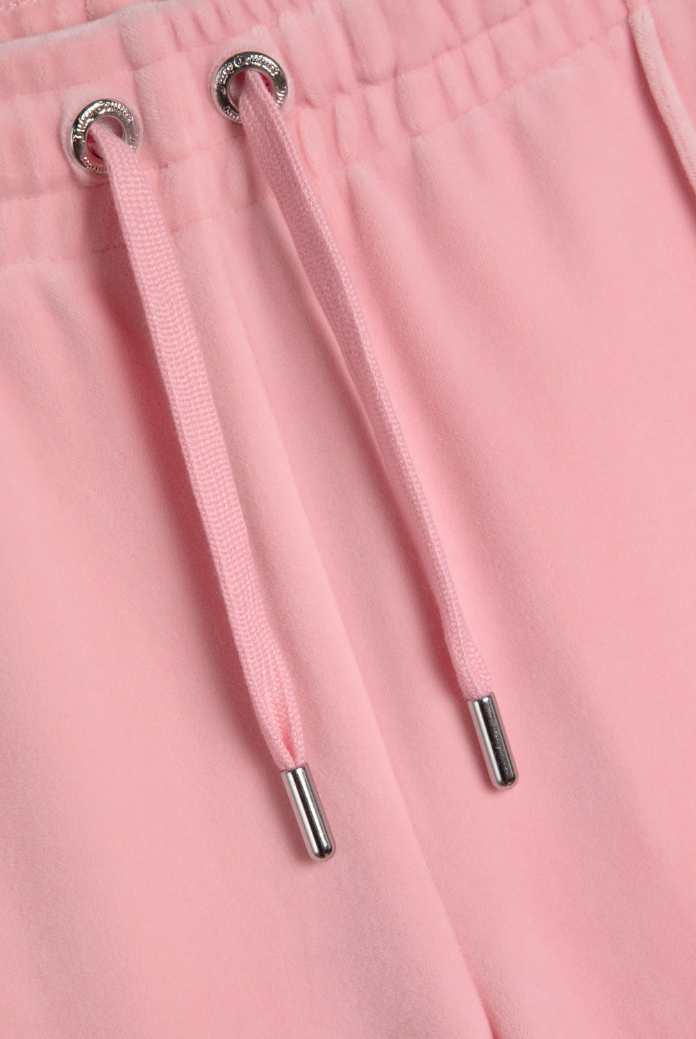Displays the Juicy Pink 'Juicy' branded velour diamanté tracksuit bottoms 