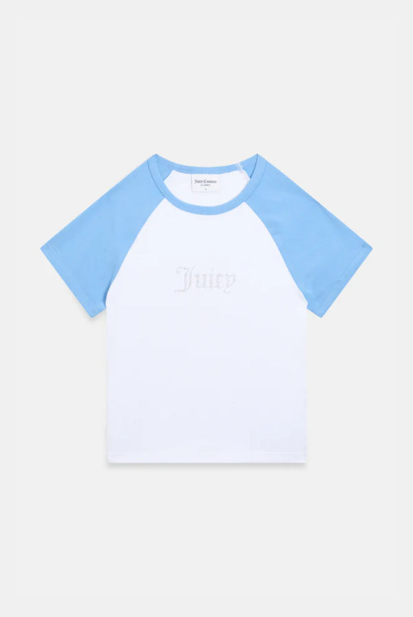 WHITE CONTRAST RAGLAN BABY TEE