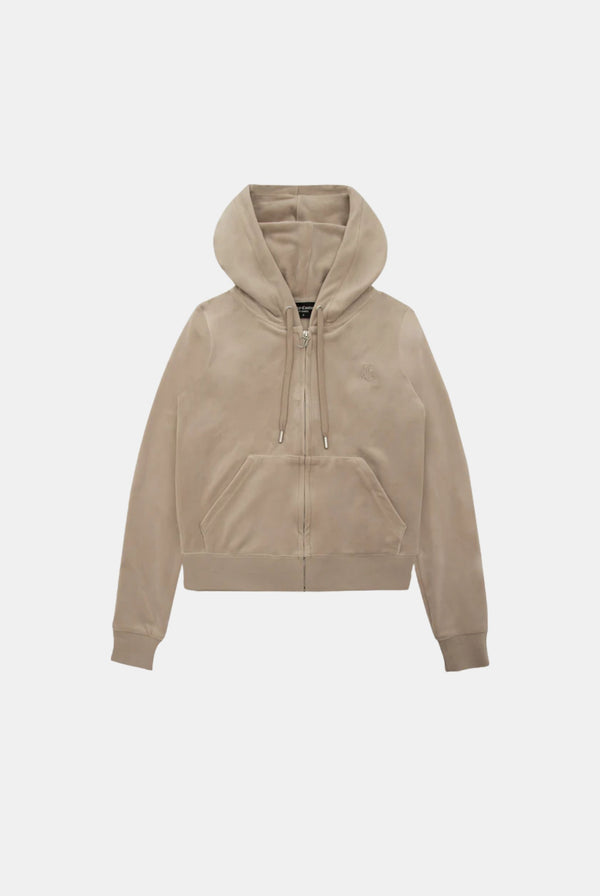 Display the string classic 'juicy' branded velour Robertson hoodie 