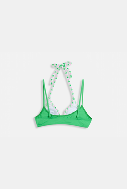 Displays the island green Roxy and juicy Couture double layer bikini top 
