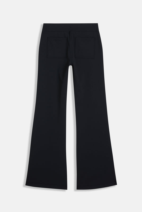 Displays the black 'juicy' branded peached active low rise pants 