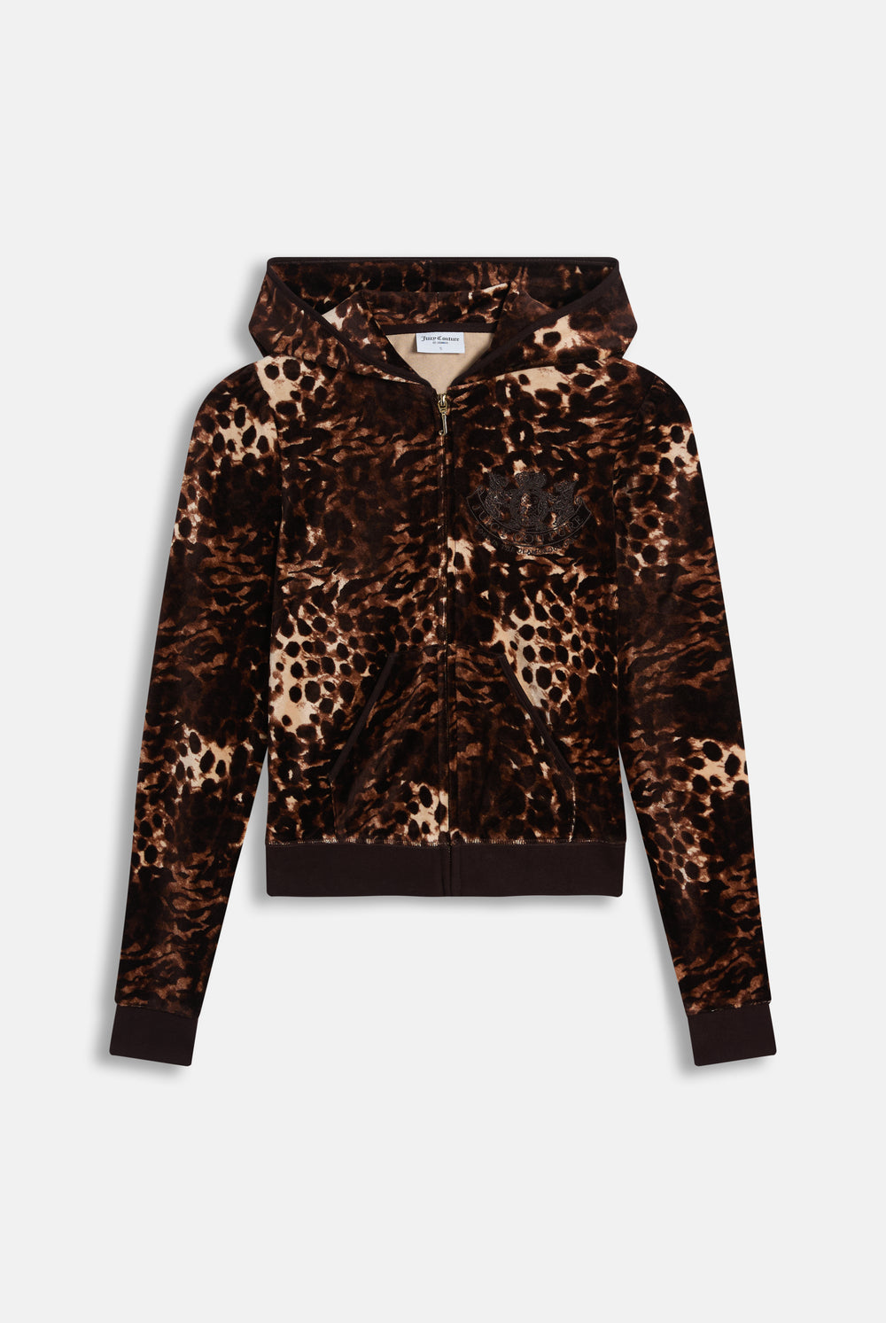 Displays the Java 'Juicy' branded Abstract Animal Puff Sleeve Robyn Hoodie