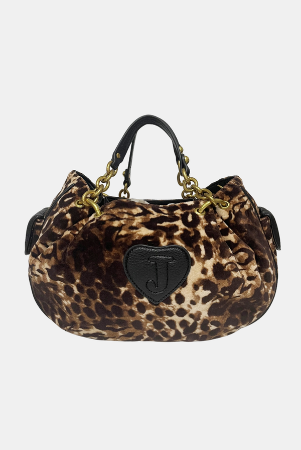 JAVA ANIMAL CHAIN HANDLE DAYDREAMER CREST VELOUR BAG