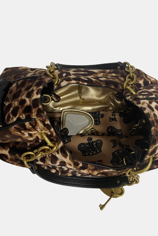JAVA ANIMAL CHAIN HANDLE DAYDREAMER CREST VELOUR BAG