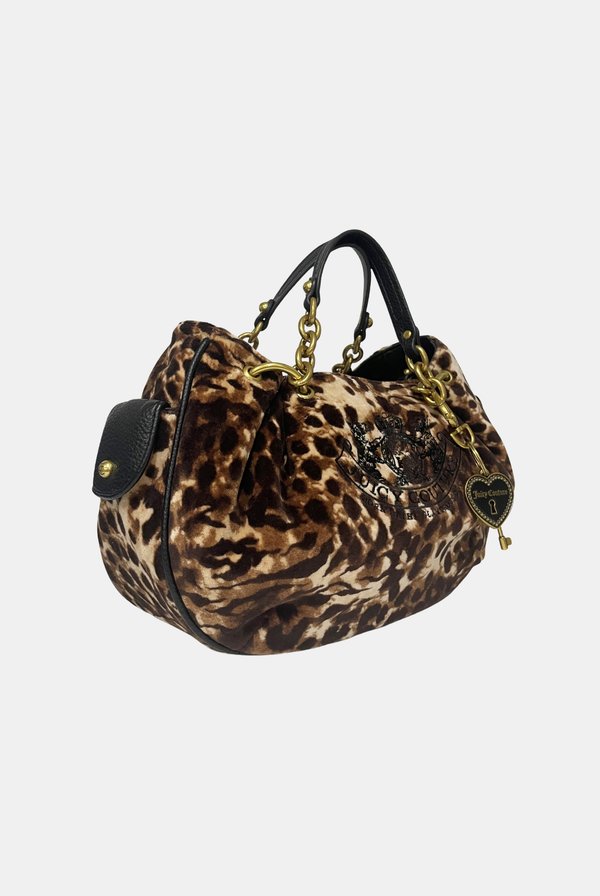JAVA ANIMAL CHAIN HANDLE DAYDREAMER CREST VELOUR BAG