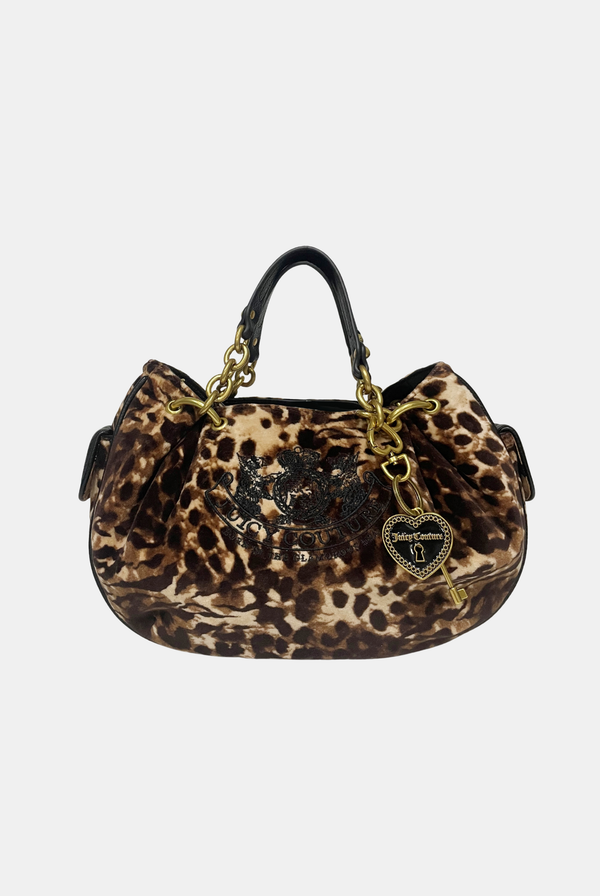 JAVA ANIMAL CHAIN HANDLE DAYDREAMER CREST VELOUR BAG