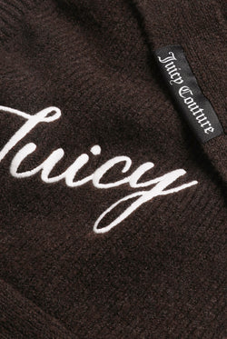 Displays the Java 'Juicy' branded Bonnet With Bow featuring the juicy branding 