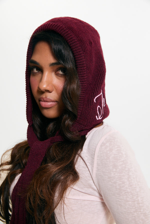 Burgundy Bonnet With Bow