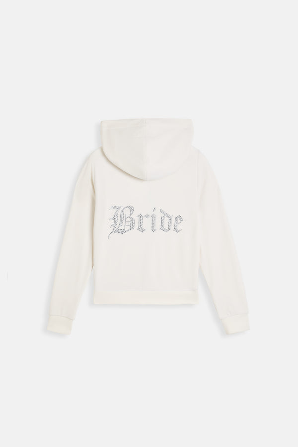 Displays the Bridal 'Juicy' branded classic velour hoodie 