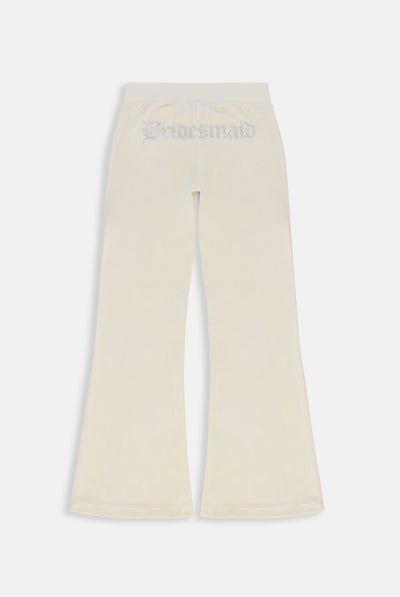 MARSHMALLOW BRIDESMAID CLASSIC VELOUR  LOW RISE TRACK PANTS