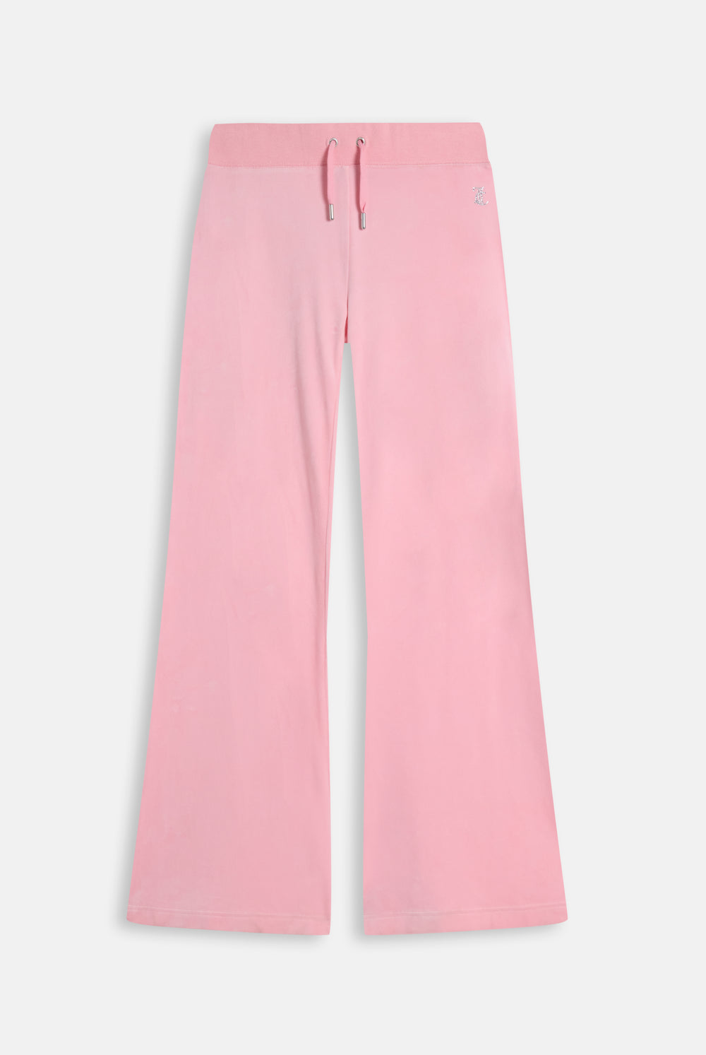 Displays the Juicy Pink 'Juicy' branded bridesmaid classic velour low rise track pants 