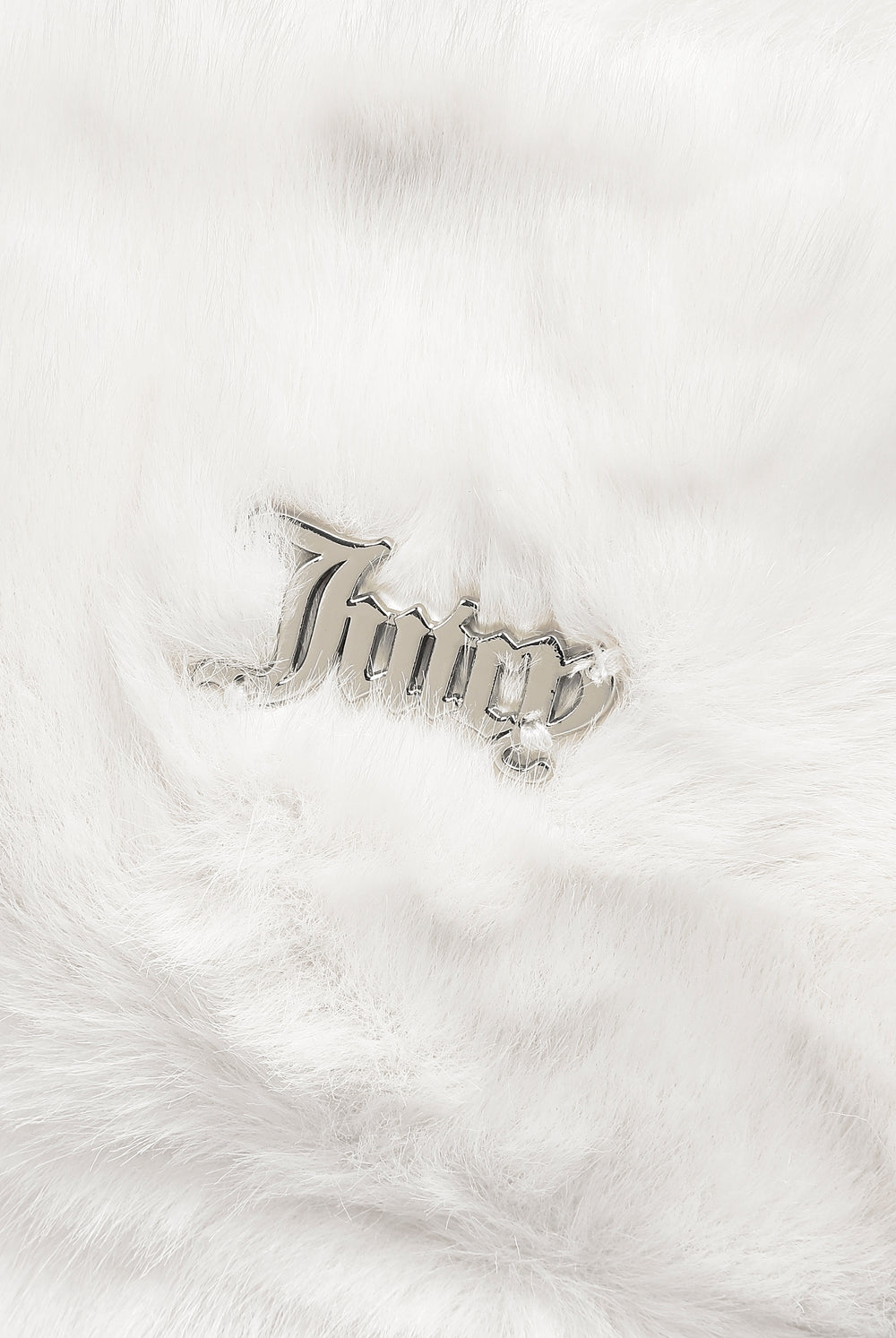 Displays the Sugar Swizzle 'Juicy' branded Cable Knit Trapper With Fur Lining featuring the juicy branding 