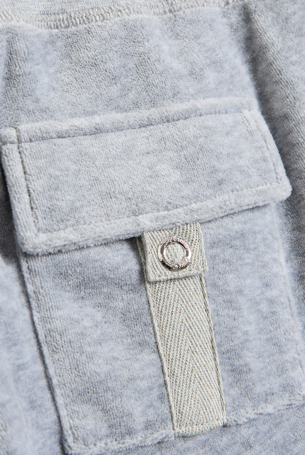 SILVER MARL ULTRA LOW RISE BAMBOO VELOUR HERITAGE POCKETED BOTTOMS