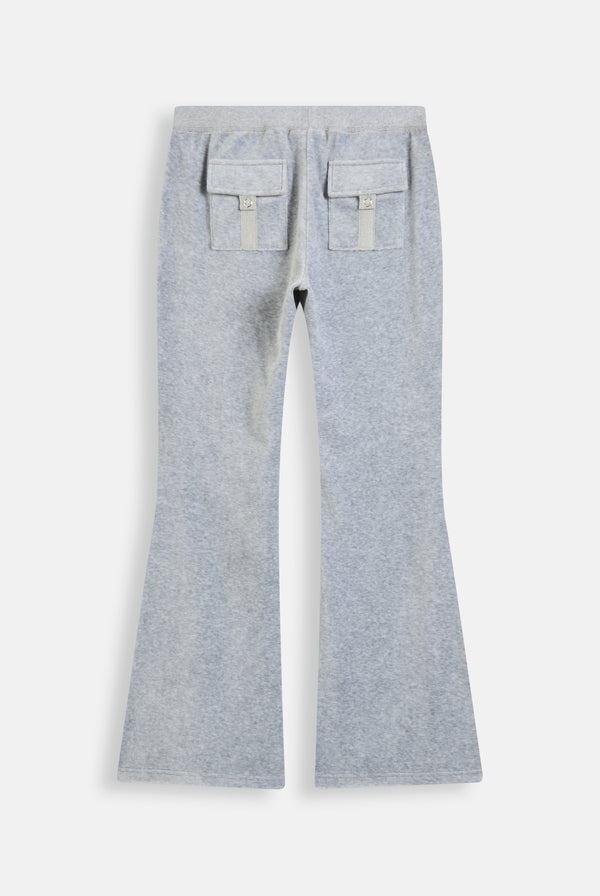 SILVER MARL ULTRA LOW RISE BAMBOO VELOUR HERITAGE POCKETED BOTTOMS