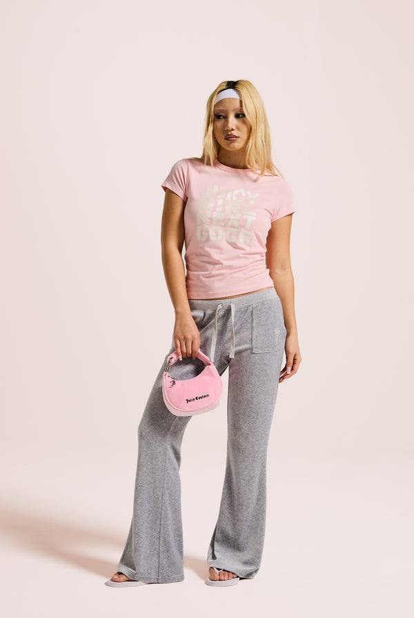 SILVER MARL ULTRA LOW RISE BAMBOO VELOUR HERITAGE POCKETED BOTTOMS