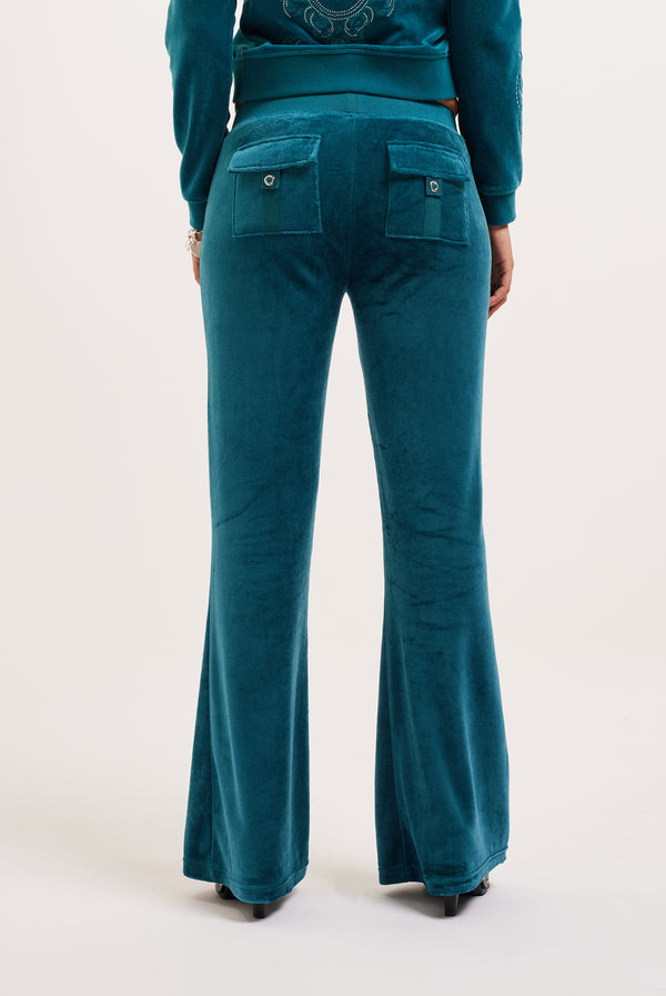DEEP LAGOON ULTRA LOW RISE BAMBOO VELOUR HERITAGE CREST POCKETED BOTTOMS