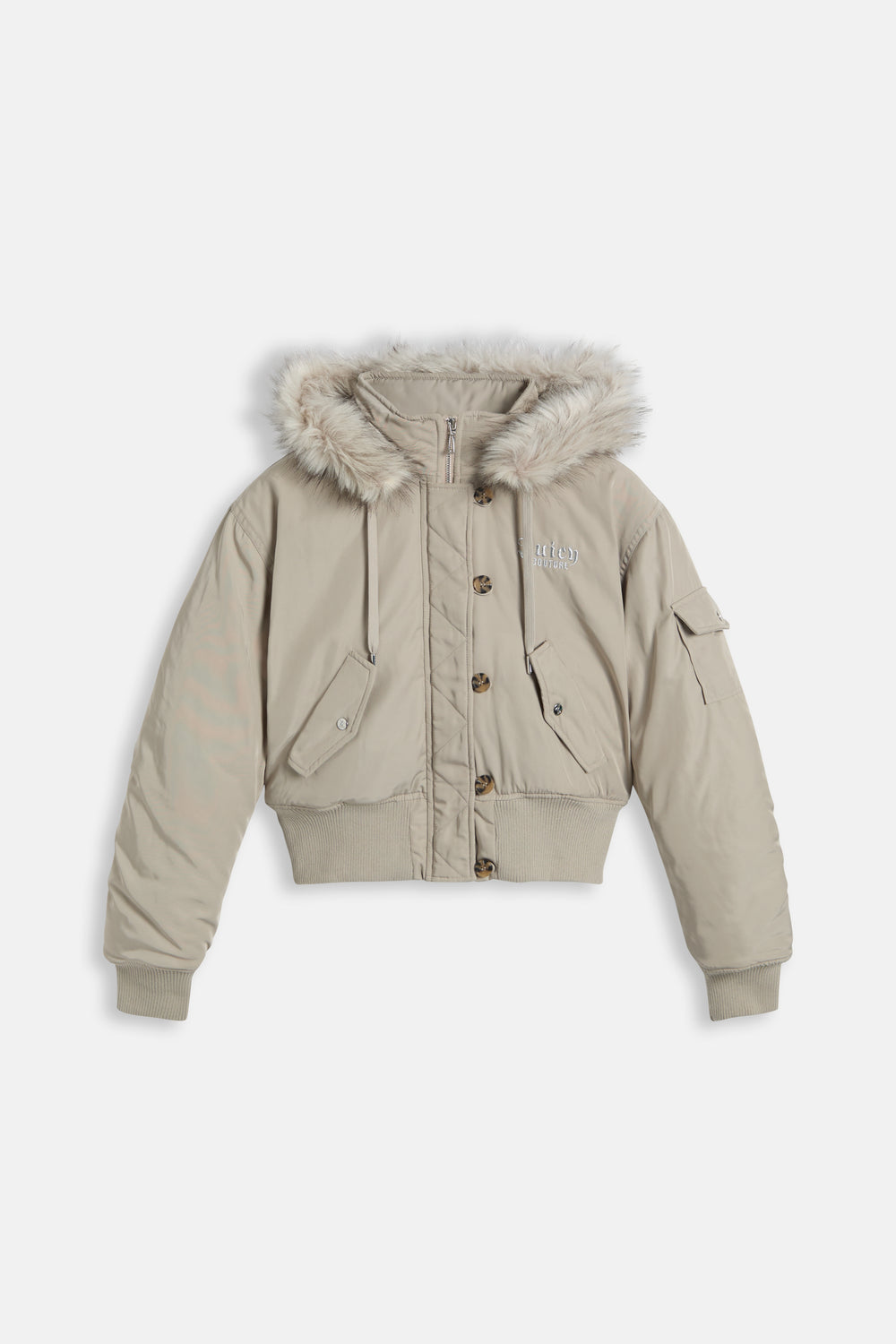 Displays the String 'Juicy' branded Nylon Bomber