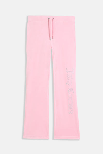 JUICY PINK OUTLINE DIAMANTÉ CLASSIC VELOUR LOW RISE  PANT