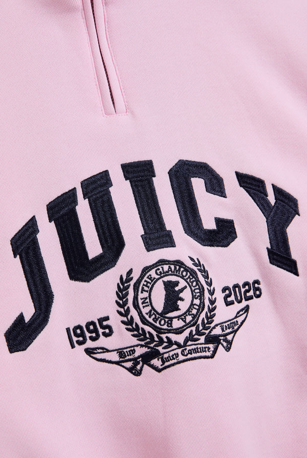 Displays the Cherry Blossom 'Juicy' branded college crest track top featuring the juicy track logo 