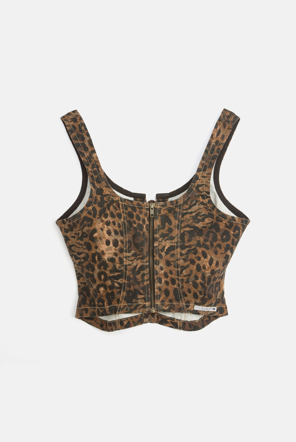 Displays the Animal 'Juicy' branded denim lace up corset