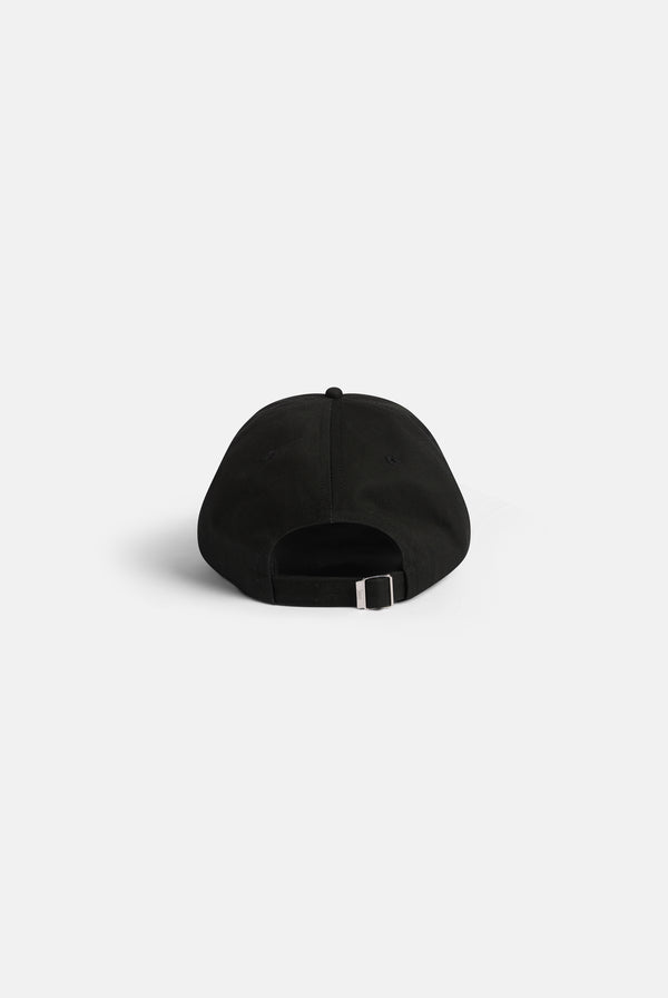 Displays the Black 'juicy' branded crest embroidered cap 