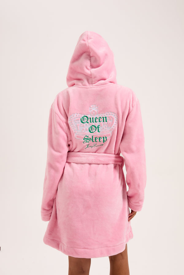 CROWN PLUSH HOODED Dressing Gown