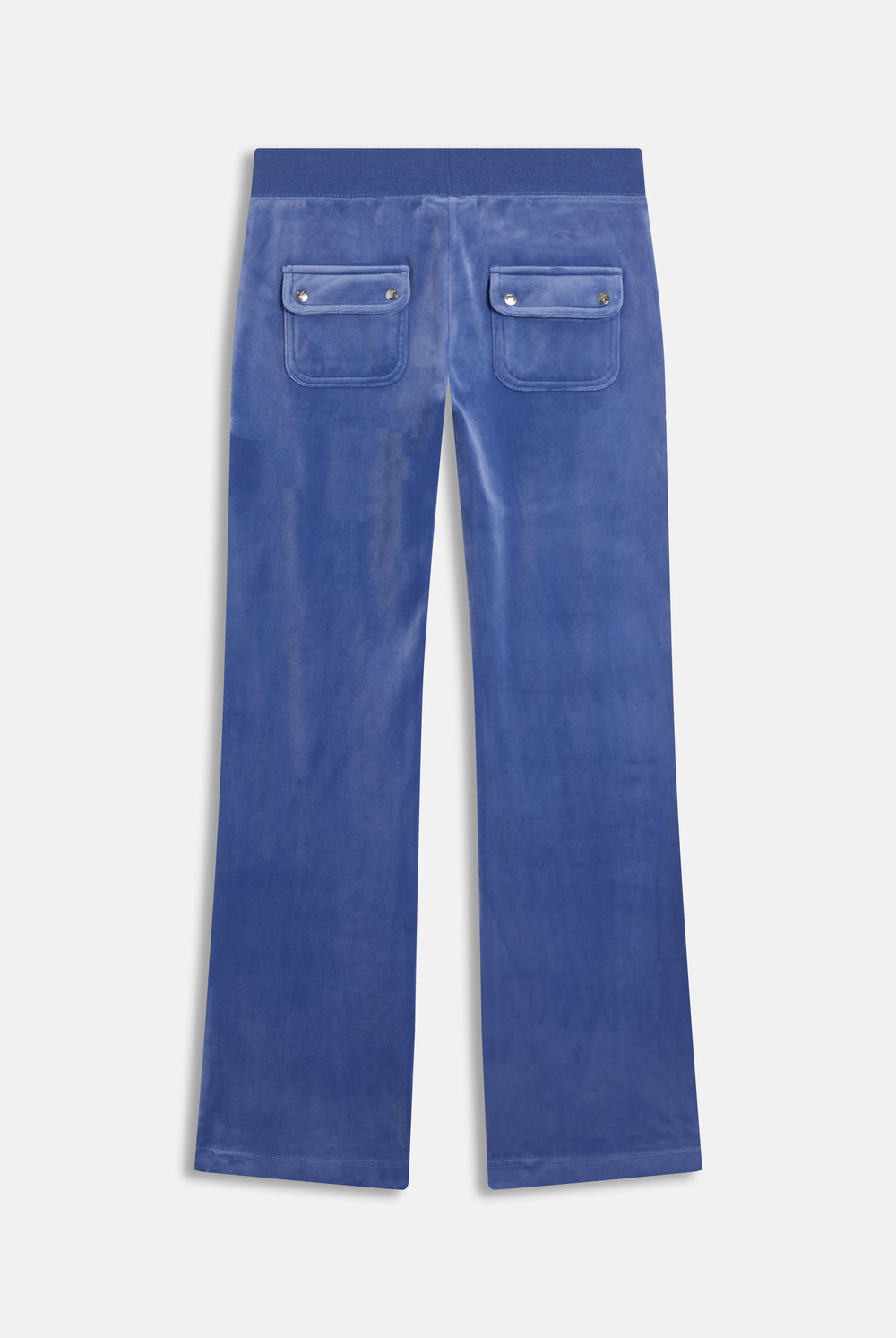 Displays the Grey Blue 'Juicy' branded classic velour del ray pocketed bottoms 