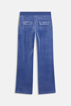 Displays the Grey Blue 'Juicy' branded classic velour del ray pocketed bottoms 