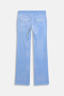 Displays the Della Robia classic 'Juicy' branded velour del ray pocketed bottoms 