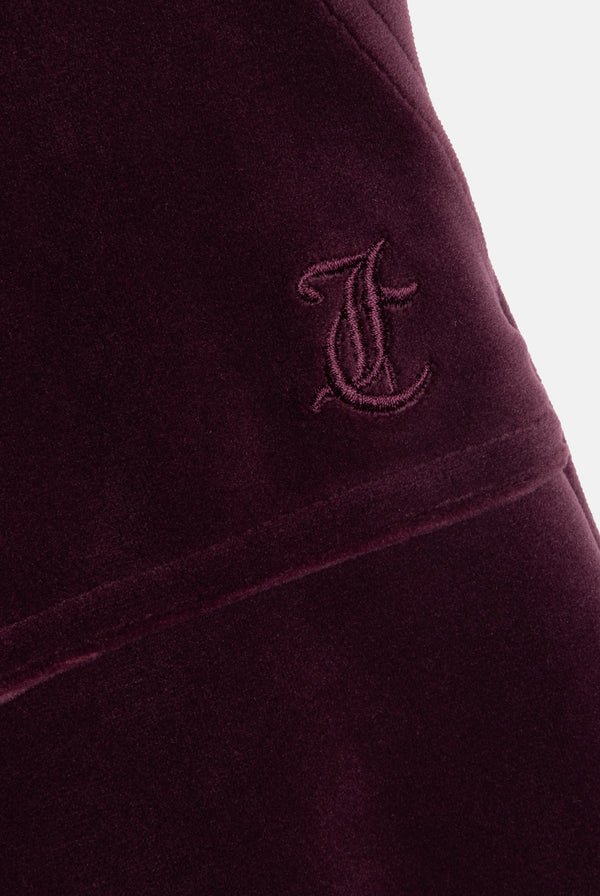 Displays the Wine-tasting classic 'juicy' branded velour del ray pocketed featuring the juicy logo