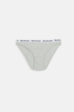 Displays the Silver Marl 'Juicy' branded cotton lounge knicker 