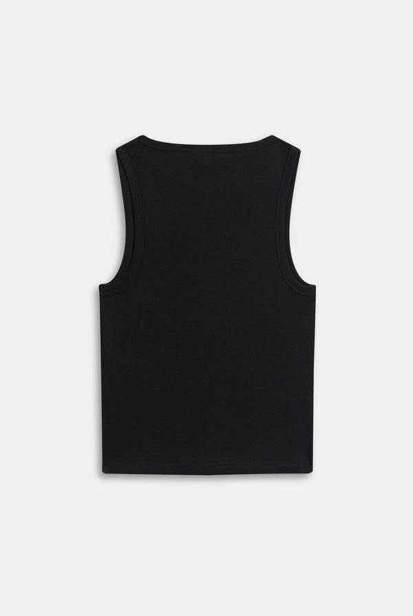 Displays the Black Diamanté 'Juicy' DOG CREST VEST