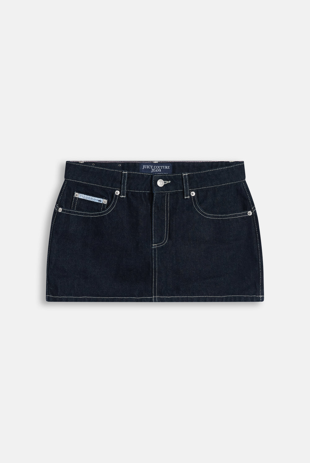 Indigo Denim Dog Crest Mini Skirt