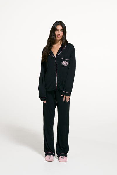 BLACK JUICY DOG CREST PYJAMA SET