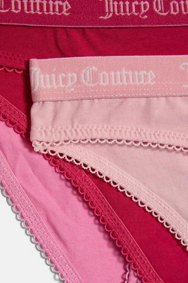 Displays the 'Juicy' branded Cotton briefs included in the Multi 3 Pack 