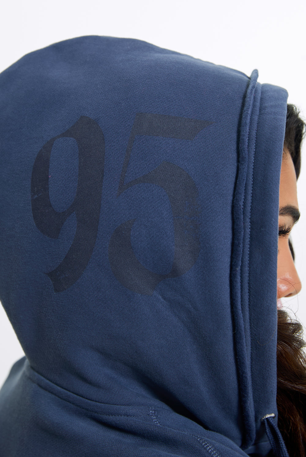 MOOD INDIGO LONGLINE FLEECE ZIP THROUGH HOODIE