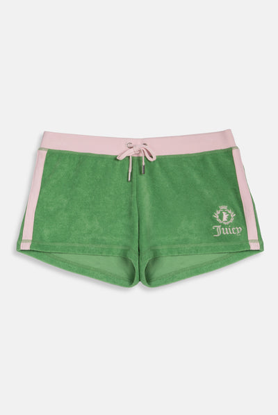 PEPPERMINT APPLIQUE TERRY BOOTY SHORTS