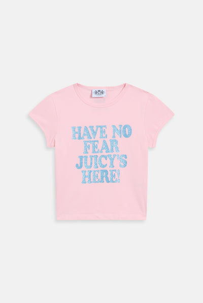 THE ICONS | JUICY PINK 'HAVE NO FEAR' BABY TEE