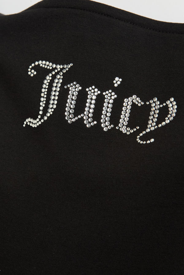BLACK MODAL JERSEY DIAMANTÉ MINI DRESS