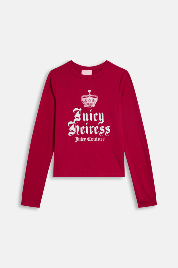 Displays the Persian Red 'Juicy' branded Heiress Pyjama Set