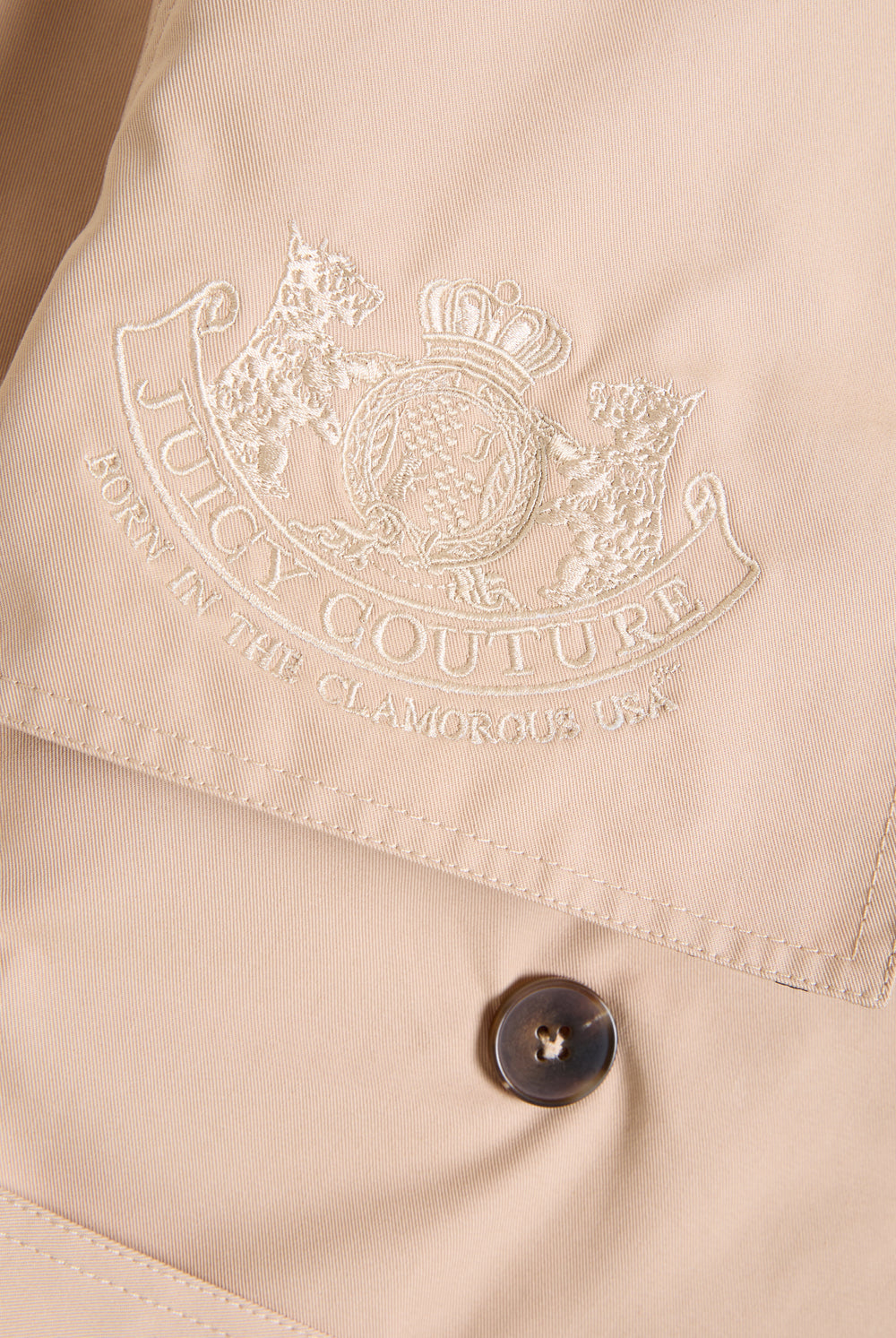 CAMEL COTTON TWILL TRENCH COAT