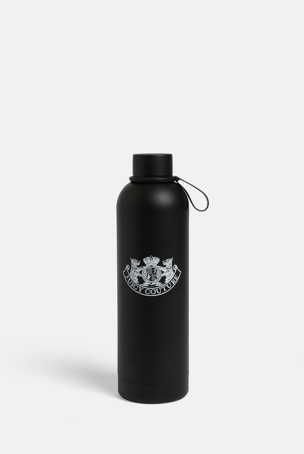 Displays the Black 'Juicy' heritage crest water bottle 