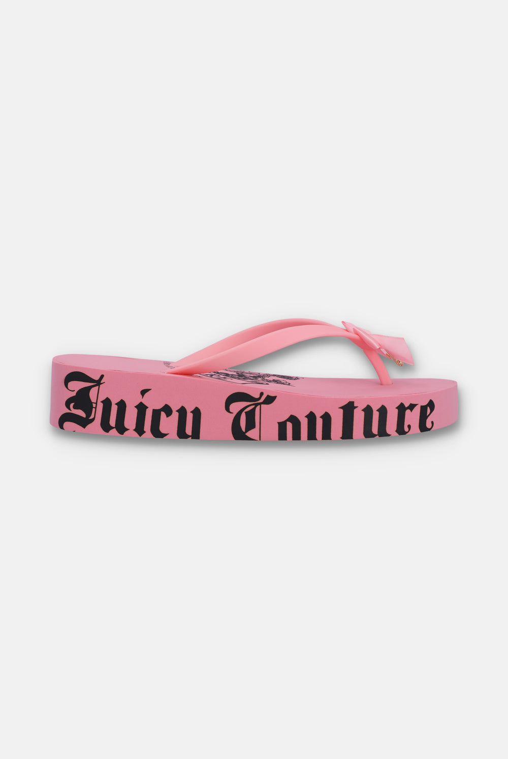 Displays the Pink 'Juicy' branded heritage wedge slider